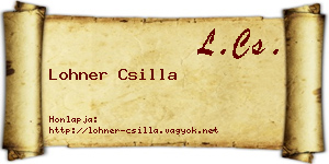 Lohner Csilla névjegykártya